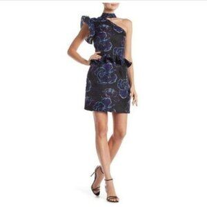 Nicole Miller One-Shoulder Mini Dress Womens 6 Elegant Formal Enchanting